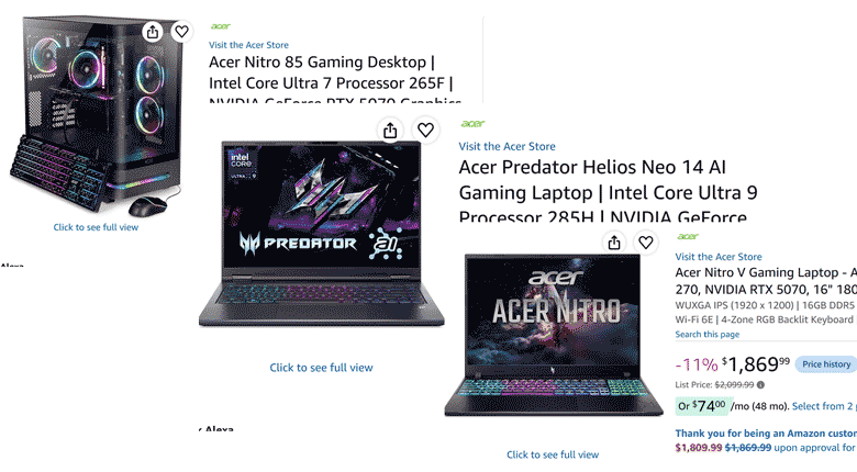 Acer Prime Day sales